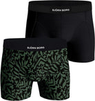 Bjorn Borg Premium Cotton Stretch 2 Pack Boxer - Green Print / Black