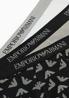 Emporio Armani 3 pack Pure Cotton Boxer Trunks - Black/Grey/White