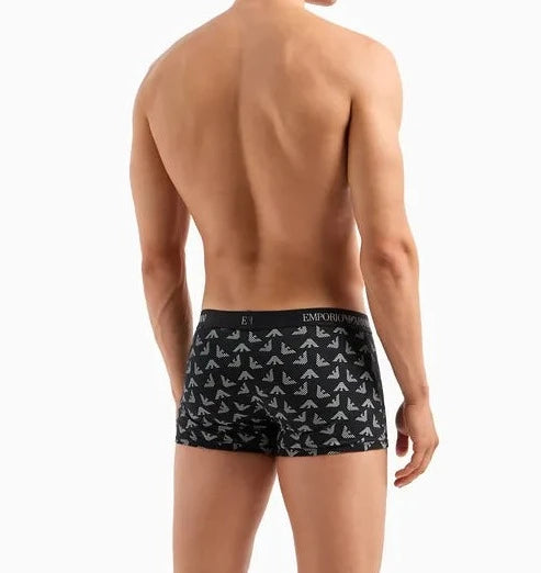 Emporio Armani 3 pack Pure Cotton Boxer Trunks - Black/Grey/White