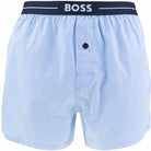 Boss 3 Pack Woven Boxers / Pyjama Shorts in Cotton Poplin - Blue Checks