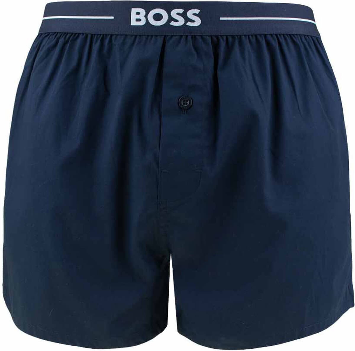 Boss 3 Pack Woven Boxers / Pyjama Shorts in Cotton Poplin - Blue Checks