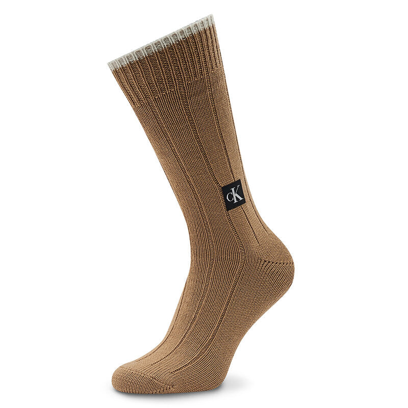 Calvin Klein Woolen Knitted Crew Socks - Camel