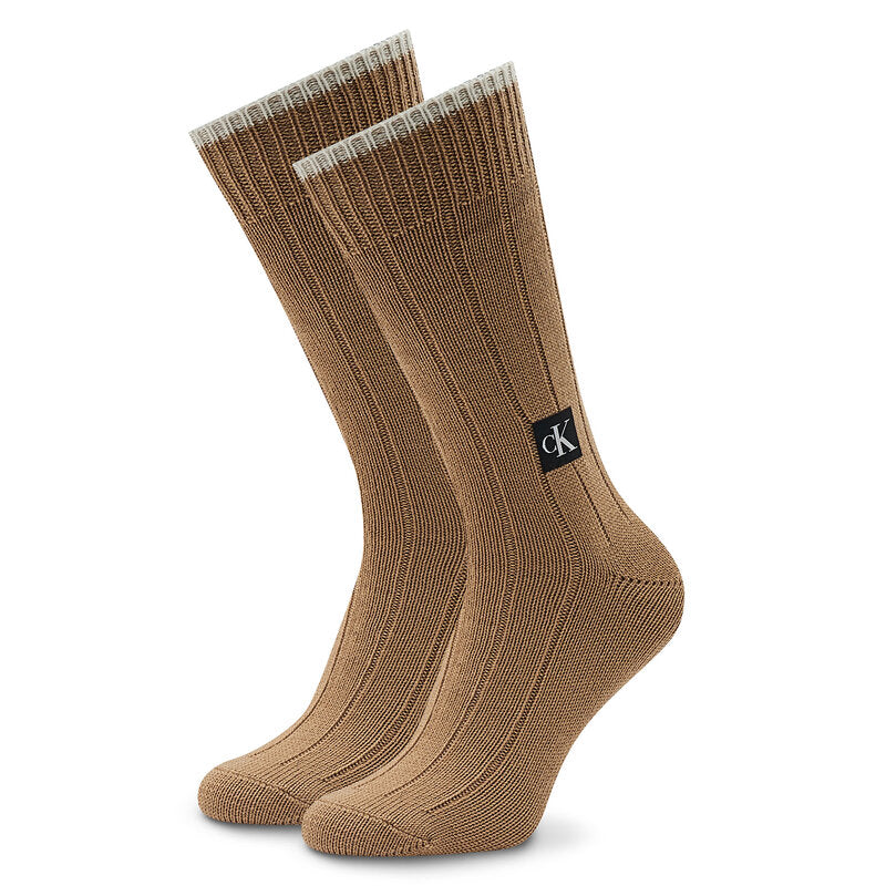 Calvin Klein Woolen Knitted Crew Socks - Camel