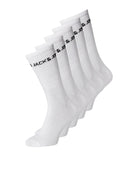 Jack & Jones 5 Pack Logo Tennis Socks - One Size (7-11)