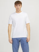 Jack & Jones 5 Pack JJEORGANIC 100% Cotton Crew Neck T-Shirts - White/Navy/Black