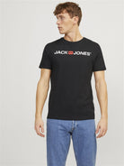 Jack & Jones 3 Pack JJECORP Crew Neck T-Shirts - White/Navy/Black