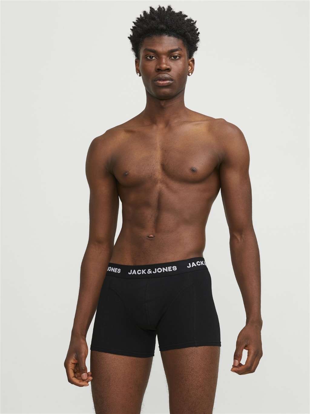 Jack & Jones Jacsolid Trunks 5 Pack Cotton Stretch Boxers - Black (Black and white wb)