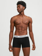 Jack & Jones Jacsolid Trunks 5 Pack Cotton Stretch Boxers - Black (Black and white wb)