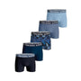 Björn Borg 5 Pack Cotton Stretch Boxers  - Blue/Navy/Black/Blue Print