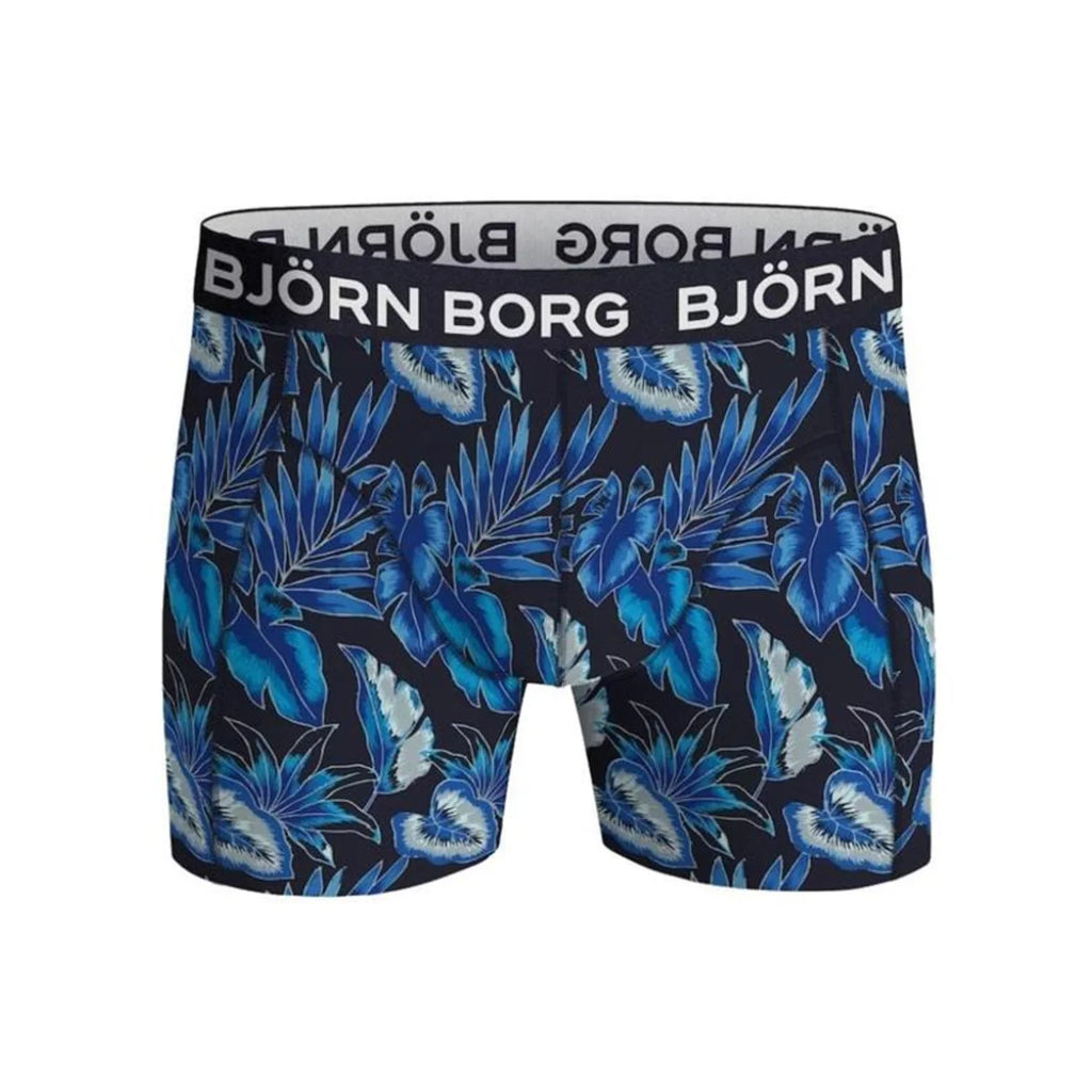 Björn Borg 5 Pack Cotton Stretch Boxers - Blue/Navy/Black/Blue Print