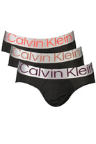 Calvin Klein 3 Pack Steel Cotton Hip Briefs - Black with Color Waistband