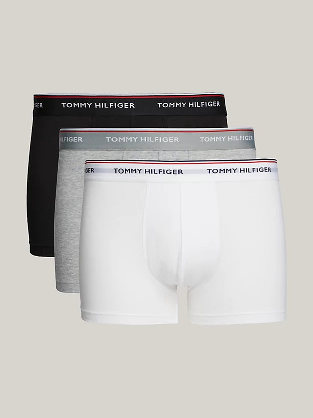 Tommy Hilfiger 3 Pack Premium Essentials Trunks - Black/White/Grey