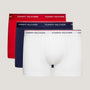 Tommy Hilfiger 3 Pack Premium Essentials Trunks - White/Tango Red/Peacoat