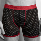 Swole Panda Bamboo 1 Pack Boxers - White Dots / Burgundy Band