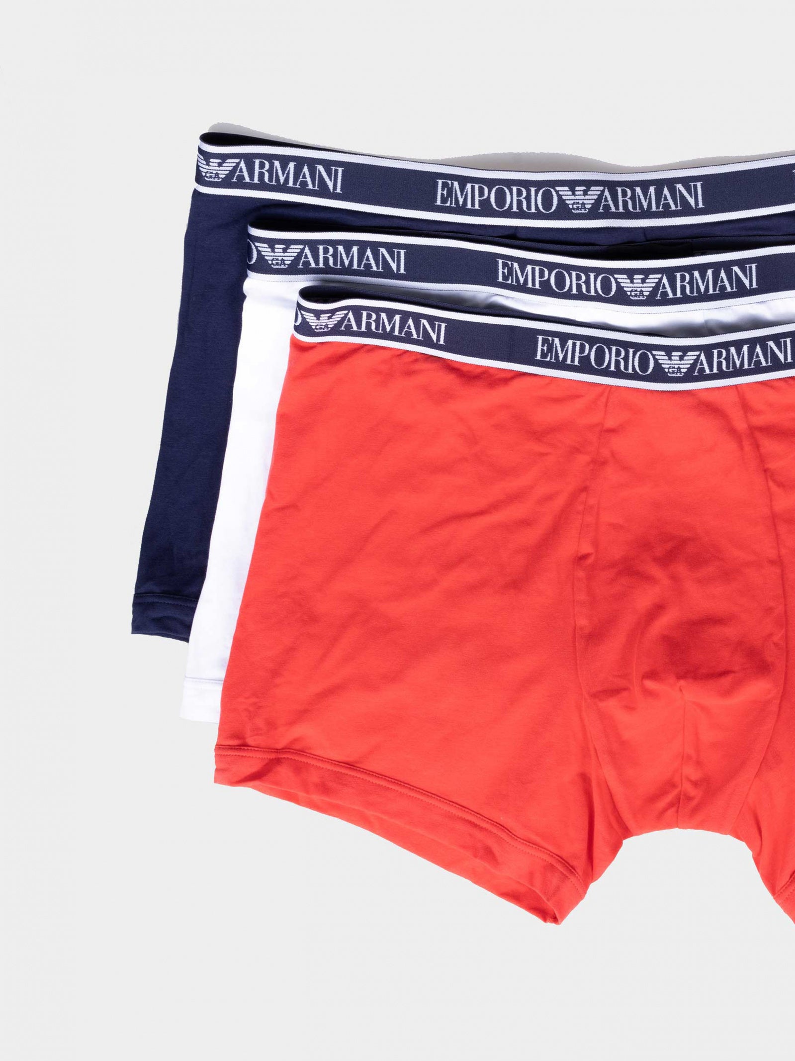 Emporio Armani 3 Pack Boxers - Stretch Cotton - Navy/White/Red