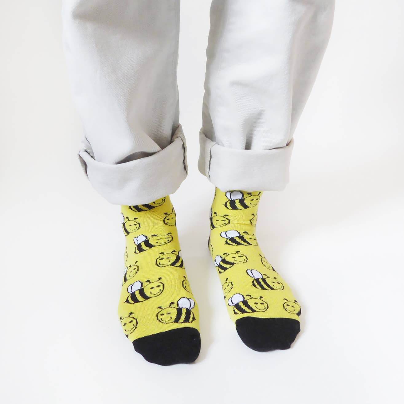 Bare Kind Save the Bees Bamboo Socks, Yellow