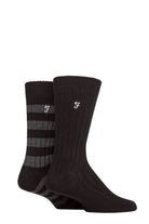 Farah Men's Bamboo BOOT Socks 2 Pack Socks (6-11 ) - Black/Charcoal