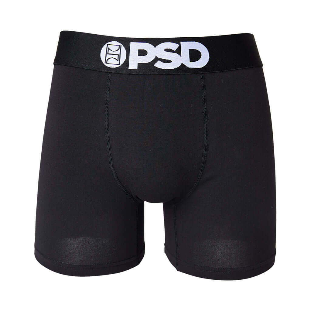 PSD Men's 3 Pack Cotton Stretch Boxer Briefs - Black 5"