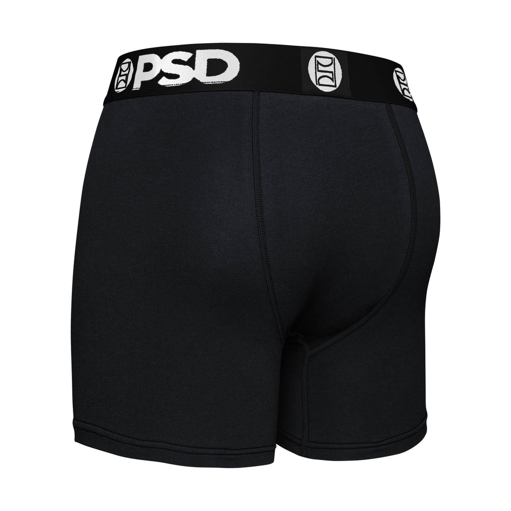 PSD Men's 3 Pack Cotton Stretch Boxer Briefs - Black 5"