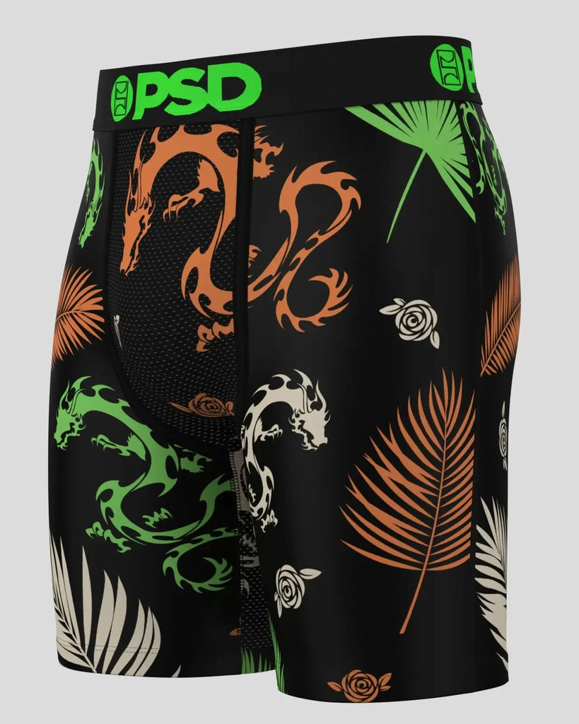 PSD Men's Dragon Palm 7" Boxer Briefs - Black Multi