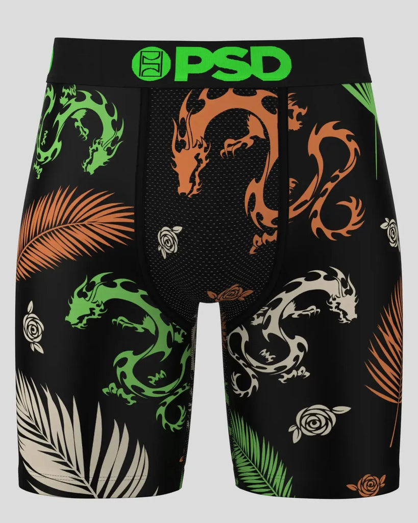 PSD Men's Dragon Palm 7" Boxer Briefs - Black Multi