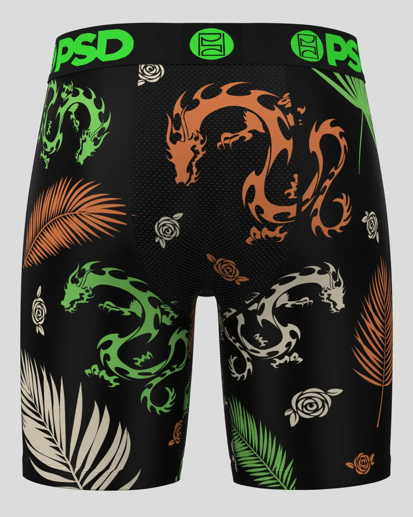 PSD Men's Dragon Palm 7" Boxer Briefs - Black Multi