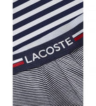 Lacoste 3 Pack Iconic Trunks With Tricolor Waistband - Navy Blue / White