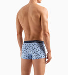 Emporio Armani 3 pack Pure Cotton Low Rise Trunks - Navy, Blue All Over Logo