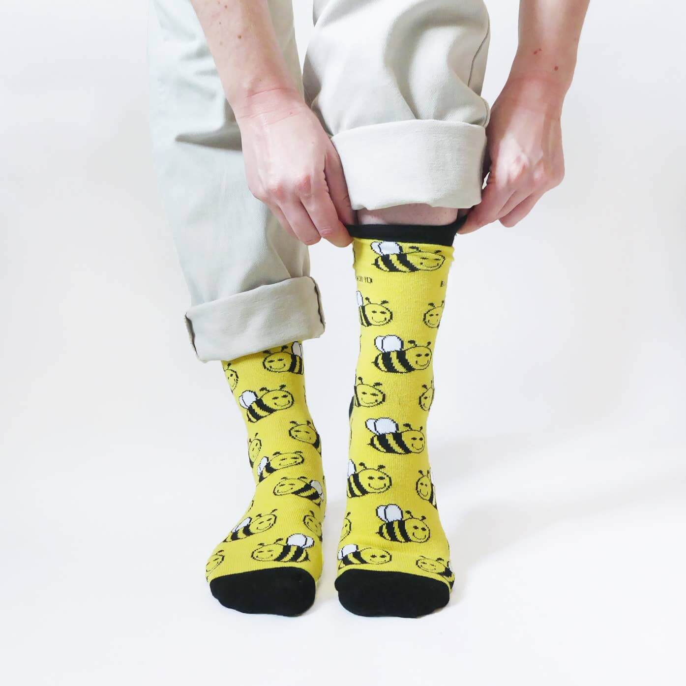 Bare Kind Save the Bees Bamboo Socks, Yellow