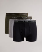 Ted Baker 3 Pack Cotton Stretch Boxer Briefs - Black / Grey Heather / Park