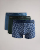 Ted Baker 3 Pack Trunks - Scarab / Teal / Rope