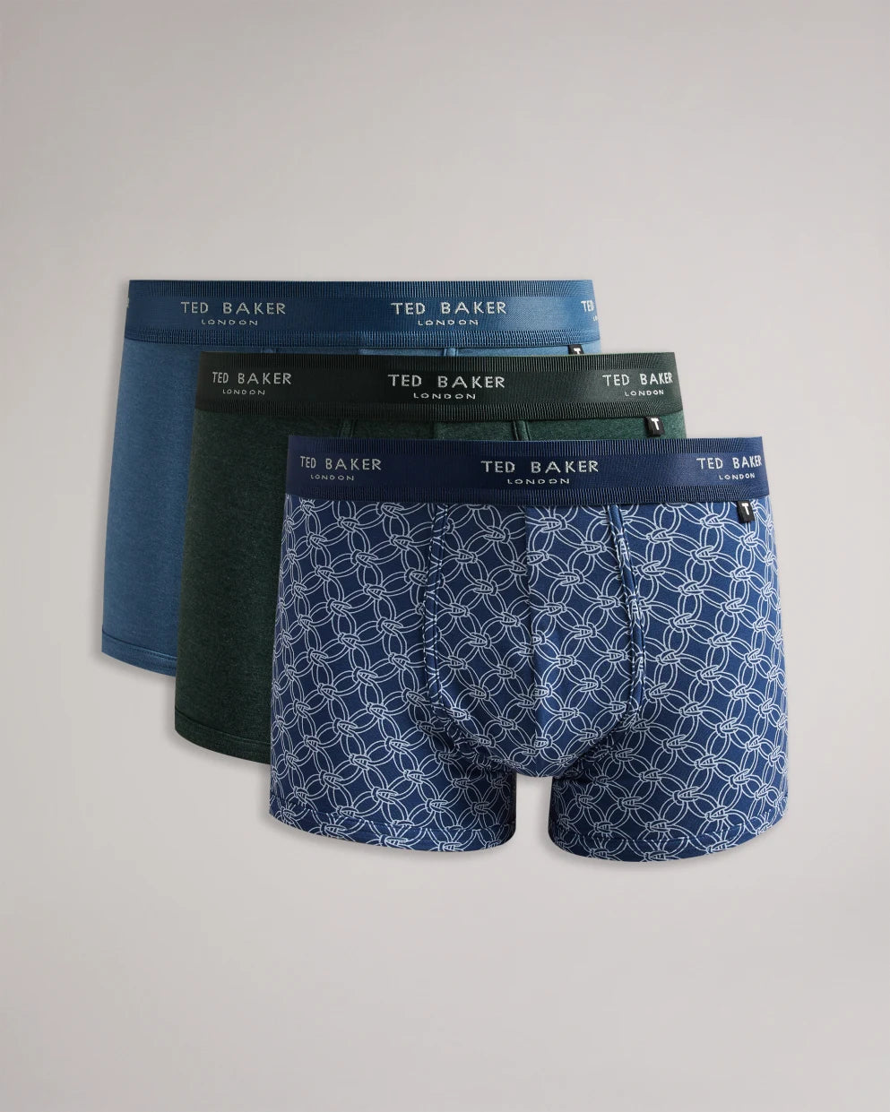 Ted Baker 3 Pack Trunks - Scarab / Teal / Rope