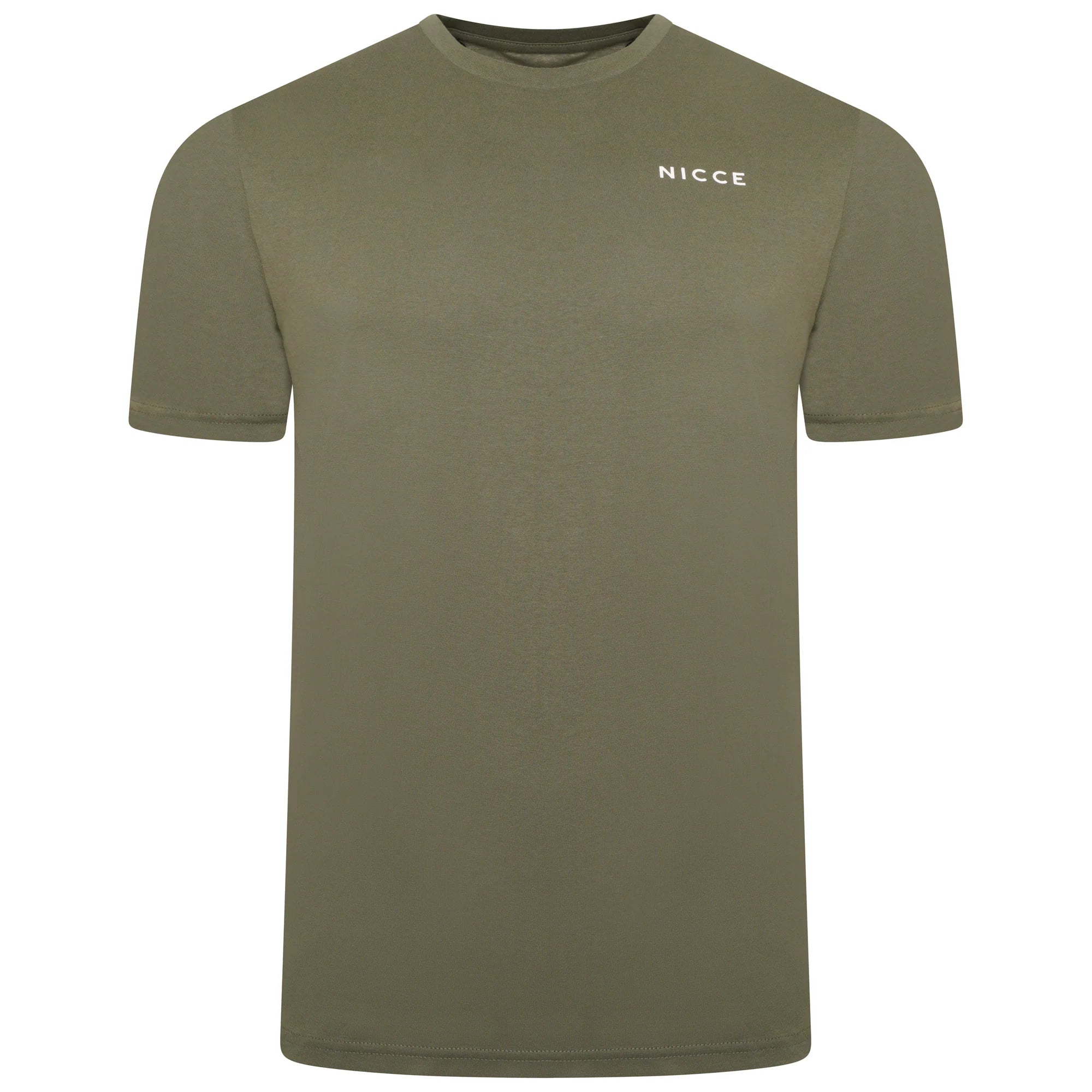 Nicce Men's 5 Pack 100% Cotton T-Shirts - Navy/Olive/Grey/White/Lt Brown