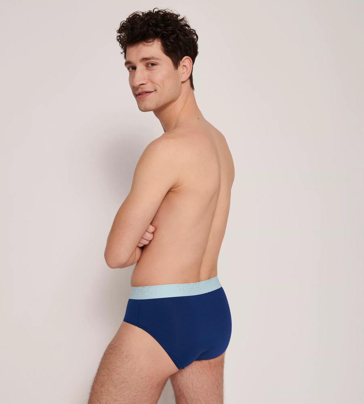 Sloggi Men's Ever Cool 2 Pack Midi Briefs - Twilight Blue