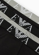 Emporio Armani 3 Pack Trunks Bold Monogram logo waistband - Black/Stone/Black