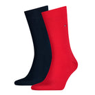 Tommy Hilfiger Men's 2 Pack Classic Flag Embroidery Crew Socks