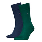 Tommy Hilfiger Men's 2 Pack Classic Flag Embroidery Crew Socks