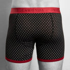 Swole Panda Bamboo 1 Pack Boxers - White Dots / Burgundy Band