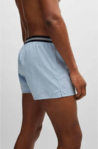 Boss 3 Pack Woven Boxers / Pyjama Shorts in Cotton Poplin - Blue