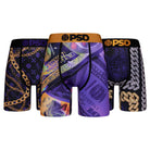 PSD Men's 3 Pack 7" Boxer Briefs - Purple & Gold