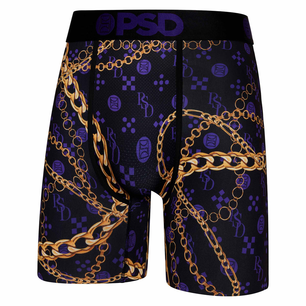 PSD Men's 3 Pack 7" Boxer Briefs - Purple & Gold