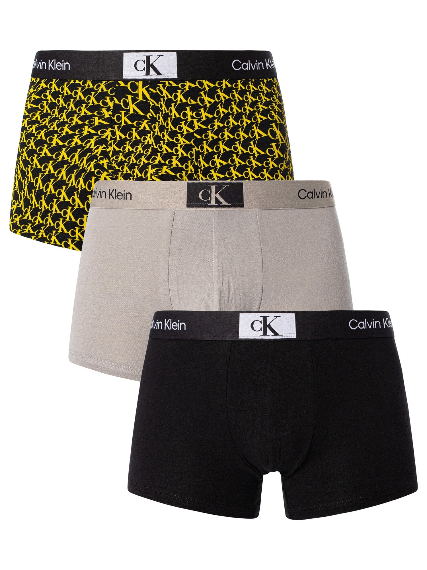 Calvin Klein 3 Pack CK96 Trunks - Black/Grey/Print