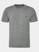 Emporio Armani 2 Pack Stretch-Cotton Lounge Crew T-Shirts - White/Grey Melange