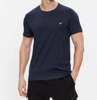 Emporio Armani 2 Pack Lounge Crew 100% Cotton T-Shirts - Navy Blue