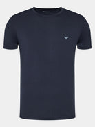 Emporio Armani 2 Pack Lounge Crew 100% Cotton T-Shirts - Navy Blue