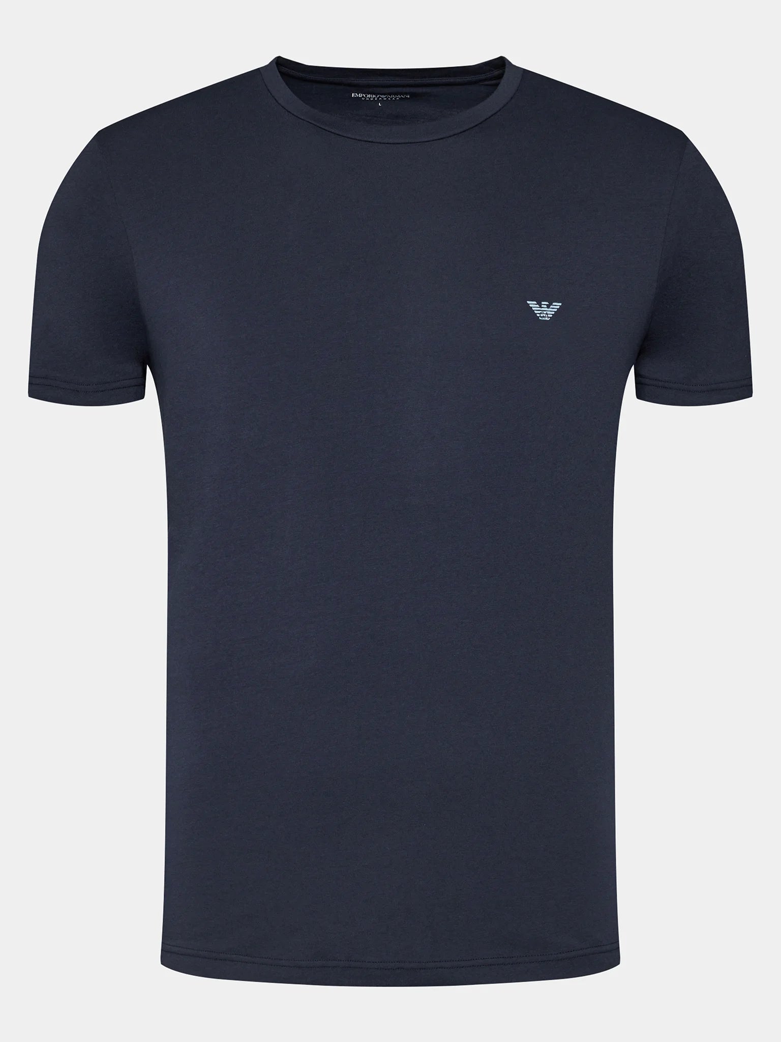 Emporio Armani 2 Pack Lounge Crew 100% Cotton T-Shirts - Navy Blue