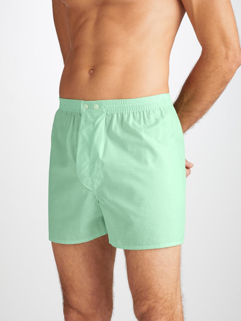 Derek Rose Men's Classic Fit Boxers -Amalfi Cotton Batiste Mint