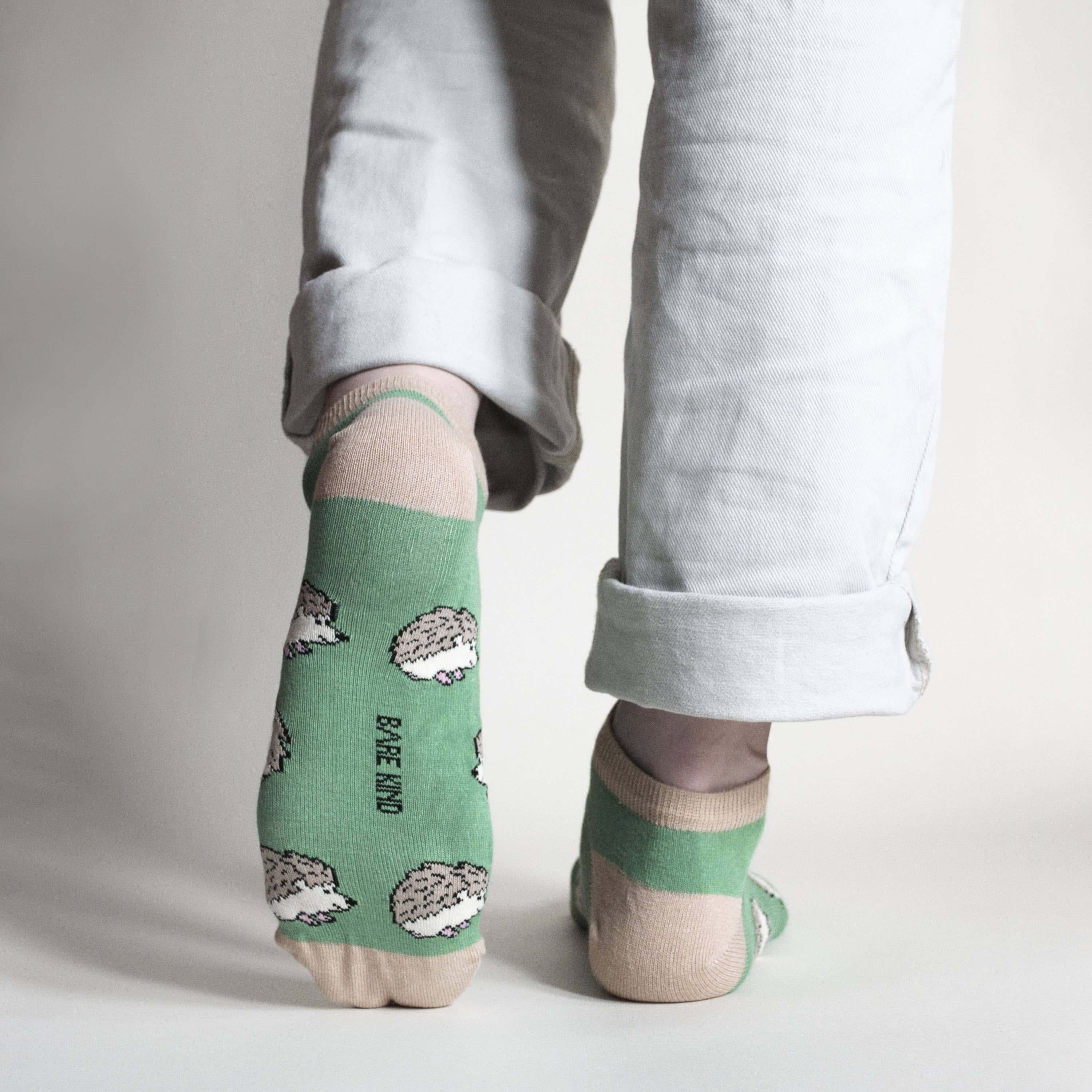 Bare Kind Socks - Save The Hedgehog Bamboo Green Socks