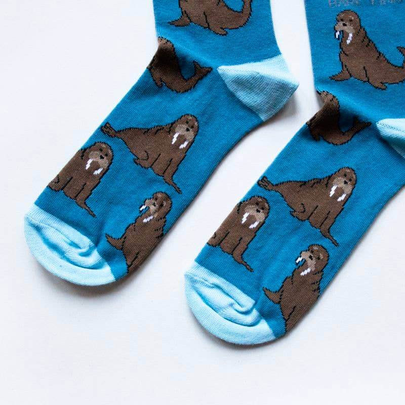 Bare Kind Socks - Save The Walrus Bamboo Socks | Navy