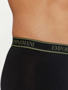 Emporio Armani 3 Pack Boxer Briefs - Black, Multi Coloured Waistbands